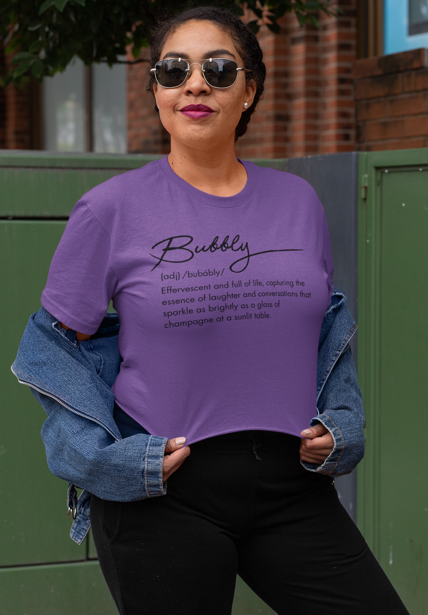 Bubbly Spirit Cropped Typography Tee