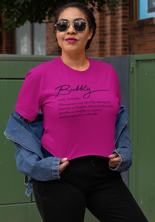 Bubbly Spirit Cropped Typography Tee